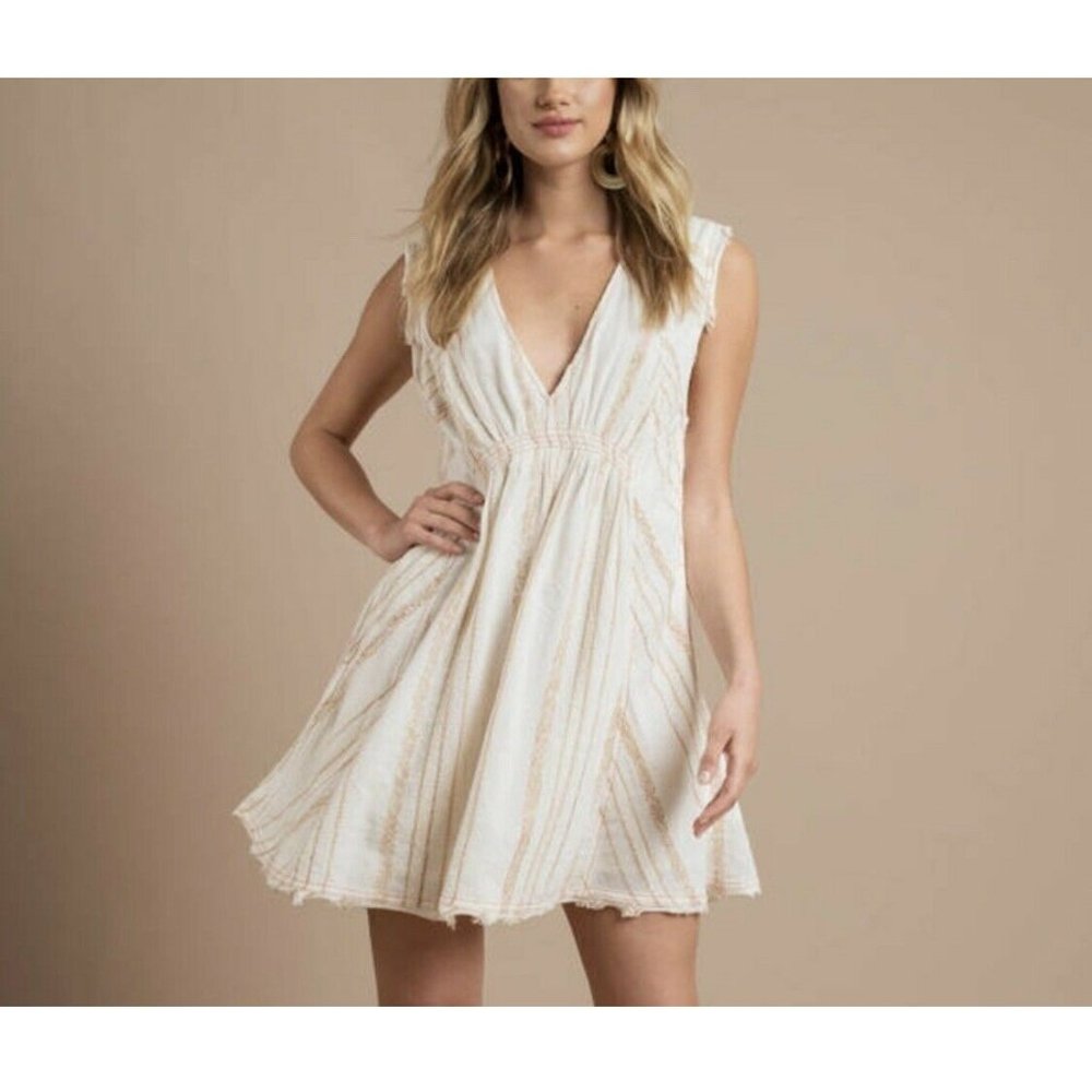 Free People Cactus Flowers Mini Dress in Cream
